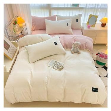 Imagem de Conjunto de cama de inverno com 4 peças, conjunto de capa de edredom de veludo coral de veludo coral espesso, quente e confortável para a pele (cor: 4, tamanho: 1,5 m - cama de 1,8 m - (5 1,5 m)