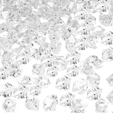 Imagem de Cubos de gelo de acrílico falsos cubos de gelo de acrílico preenchedores de vaso de plástico triturado cubo de gelo para mesa de centro de mesa dispersão diamantes de plástico pedras preciosas para