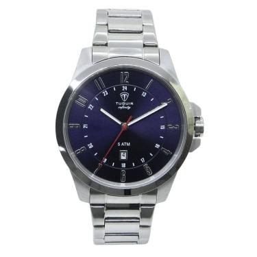 Imagem de Relógio Masculino de Aço Tuguir Analógico Infinity 6117H Prata e Azul