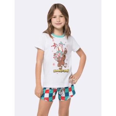 Imagem de Pijama Manga Curta Infantil Feminino Scooby-Doo Natal - Veggi, Branco,