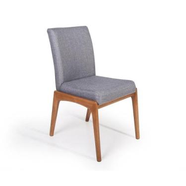 Imagem de Cadeira de Jantar Estofada Sara Cinza Escuro - Straub Web, Cinza Escur