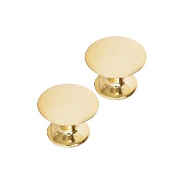 Imagem de Puxador Armario Porta 23mm Furo Único Para Gaveta Moveis (10, Dourado Brilho)