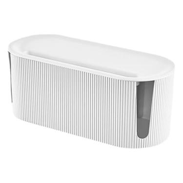 Imagem de Caixa Organizadora de Fios E Cabos para Esconder Fontes Carregadores Filtros de Linha Mantém Ambiente Limpo E Organizado(Branca)