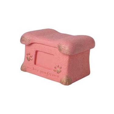 Imagem de Bothyi Urna memorial de cremação para animais de estimação em formato de osso, grande capacidade, jardim, simpatia, funeral, lembrança, urnas de cinzas para, Rosa