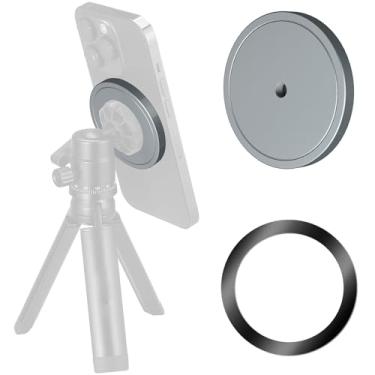 Imagem de ThtRht Suporte magnético para celular com adaptador de parafuso de rosca de 1/10.2 cm-20 para tripé de câmera MagSafe Monopé de selfie de 1/10.2 cm para câmera Hot Shoe Mount Ballhead Mini Ball Head