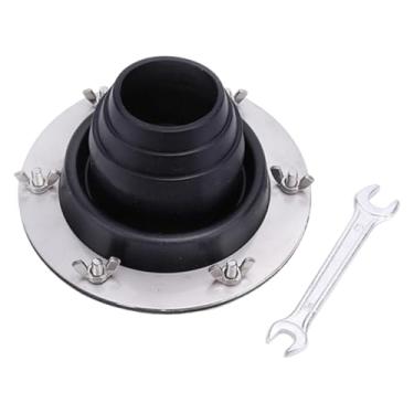 Imagem de menolana Protetor de barraca para fogão, anel de proteção anti-escaldante, resistente a altas temperaturas, base redonda, protetor de barraca, tubo de teto, Preto