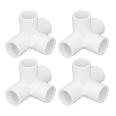 Imagem de ZJchao 10 Unidades de Acessórios de PVC de 4 Vias Conector de Tubo de Cotovelo Com Encaixe para Móveis Encaixe de Cotovelo Kit Conjunto de Tomadas 25mm para Conexão de Móveis (Branco)