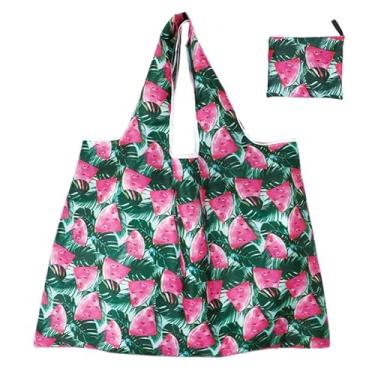 Imagem de Sacola de compras de mercearia reutilizável, bolsa de mão lavável dobrável, capacidade de peso de 15 kg