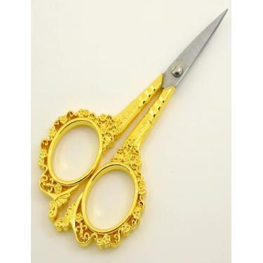 Imagem de Tesoura de sobrancelha borboleta – Tesoura de aço inoxidável para cílios, linhas, nariz, nariz e barba, artesanato e projetos de bricolage, ouro