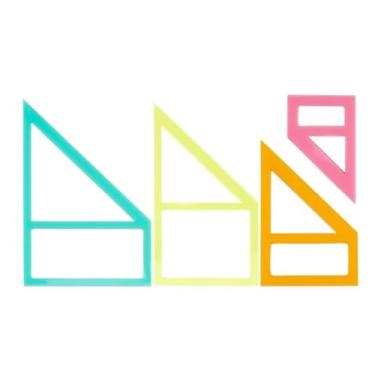 Imagem de 4 peças, 4 tamanhos, cores mistas, pequenas réguas de costura trapézio, vazadas, 5,2/7/11/11,5 cm, modelos de colcha de acrílico, lindos modelos de costura de bandana para fabricação de lenço de