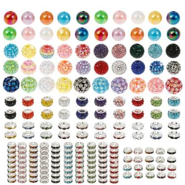 Imagem de Conjunto de 190 contas de acrílico para fabricação de canetas multiuso, cores brilhantes, Rondelle, kit de contas para fazer pulseiras de joias, caneta com contas