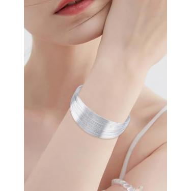 Imagem de 1 pulseira minimalista, pulseira de ferro moderna para mulheres, diâmetro interno: 6 cm, Medium, Ferro, Sem Pedra Preciosa