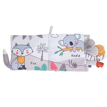 Imagem de ZJchao Livros Enrugados para Bebês, Livro para Bebês para de Pano para Mastigáveis ​​3D Educacionais para Aprendizagem Precoce Macios de Pano para Animais para por Mais de 4 Meses Cinza Branco