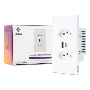Imagem de Tomada Inteligente Wifi Soft Touch Série Vênus com USB-A+USB-C - EKAZA