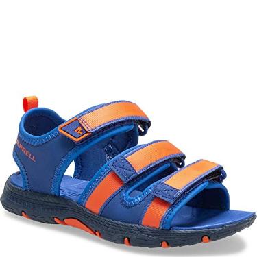 Imagem de Merrell Sandália esportiva infantil unissex Hydro Creek, Azul/laranja, 12 Big Kid