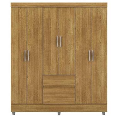 Imagem de Guarda Roupa Casal 6 Portas 2 Gavetas 153 Cm Vlr Nature - MILANI MOVEL