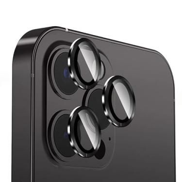 Imagem de PandaShield Protetor de lente de câmera para iPhone 16 Pro Max/16 Pro/15 Pro Max/15 Pro, [1:1 Invisible Fit & Ultra Clarity] Ture 98% de transmissão, dureza 9H, antiarranhões, preto, pacote com 2