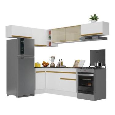 Imagem de Armário De Cozinha Completa De Canto Com Rodapé Veneza Multimóveis V20