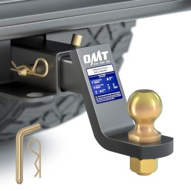 Imagem de Orion Motor Tech Suporte de esfera de engate de reboque, para receptor de 5 cm com bola de 5 cm, queda de 10 cm, capacidade de reboque, capacidade de reboque, engate de reboque resistente, engate de