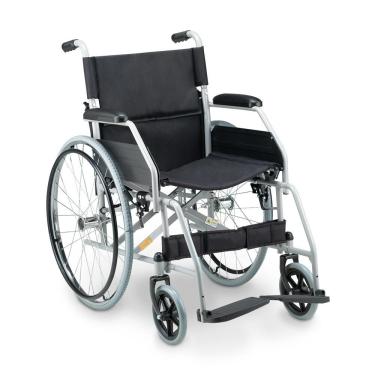 Imagem de Cadeira De Rodas Dellamed Dobrável Em Aço Até 120 Kg Cinza E Preto D100