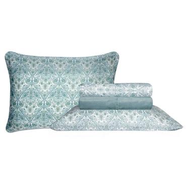 Imagem de Jogo De Cama Duplo Casal 4 Peças 140 Fios 250x220cm Florence Realce Premium - Sultan