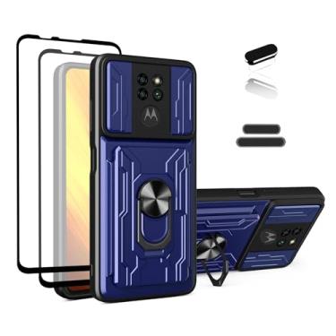 Imagem de ymxdmd Capa carteira para Motorola Moto G9 Play de 6,5 polegadas, compartimento para carteira de motorista para cartão de crédito, porta deslizante esconde design portátil, capa híbrida de camada