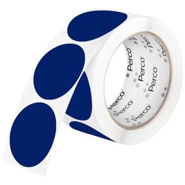 Imagem de Perco Etiquetas adesivas de bolinhas perfuradas azul escuro de 5 cm — 250 adesivos redondos por rolo — com adesivo permanente para organização, codificação de cores, etiquetagem de caixote e alertas