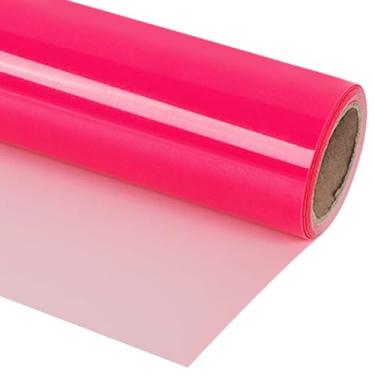 Imagem de guangyintong Rolos De Vinil Fluorescente Transferência Calor Rosa Neon Htv, 30,5 Cm X 3,6 M, Elástico, Macio, Para Passar A Ferro Em Camisetas, Fácil Cortar Com Máquina Corte E Design Remoção Ervas