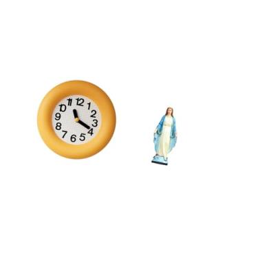 Imagem de Fenteer Relógio de Parede Silencioso E Contemporâneo para Cozinha, Sala de Jantar E Quarto, com Elegante Escultura Religiosa Da Virgem Maria, Ideal para Decor