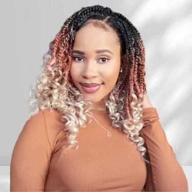 Imagem de Crochet Hair Fulcrum Goddess Box Braids 25 cm 9 pacotes 1B/30/613