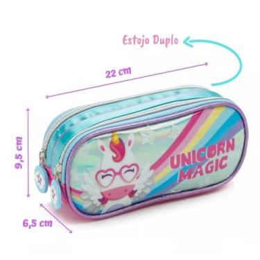 Imagem de Estojo Escolar Infantil Menina Unicórnio Magic Denlex
