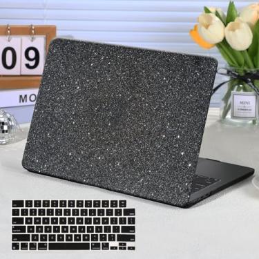 Imagem de Funut Capa para MacBook Pro 16 polegadas 2024 2023 2022 2021 modelo M3 A2991 M2 A2780 M1 A2485 Pro Max, capa rígida de couro PU com capa de teclado para Mac Pro 16 polegadas M3/M2/M1, cinza flash
