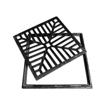 Imagem de Ralo Grelha 15X15Cm Com Suporte Ferro Fundido Reforçado