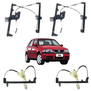 Imagem de Kit Máquina Do Vidro Mecânica 4 Portas Gol Saveiro G2 G3 G4 - Un - 4