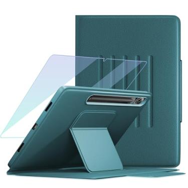 Imagem de HSIAOZ Capa para Samsung Galaxy Tab S10 Lite / S10 FE 2025/ S9 FE 27.7 cm / S9 27.9 cm 2023 com protetor de tela, capa traseira com suporte de ângulos ajustáveis, capa traseira à prova de choque
