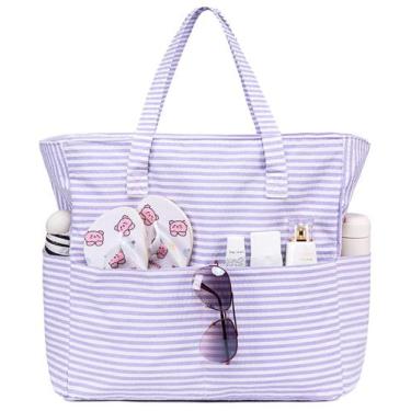 Imagem de Bolsa de praia LEDAOU, bolsa feminina impermeável à prova de areia com