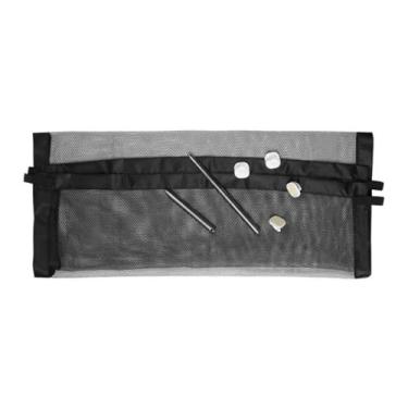 Imagem de Tela de Proteção Portátil para Bebês e Pets, Nylon Preto, 182 x 76 cm, com 4 Ganchos Auto Colantes e 2 Tubos de Metal, Grade de Segurança para Portas e Escadas