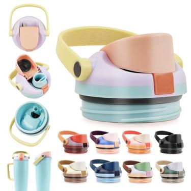 Imagem de BydGxy Tampa de substituição para garrafa de água Owala FreeSip Sway de 1,2 l - livre de BPA, vedação segura, trava à prova de vazamento, alça de transporte isolada - compatível com garrafas e canudos