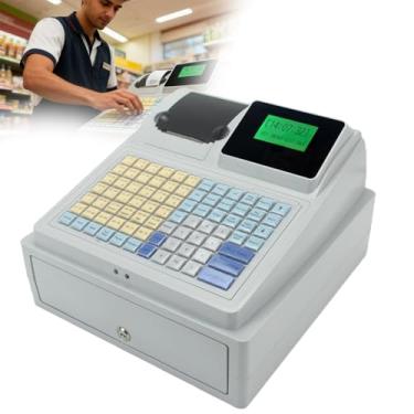 Imagem de Caixa Registradora Multifuncional Com 81 Teclas, Sistema De Gerenciamento De Caixa Com Gaveta, Teclado Plano, Impressora TéRmica E Scanner Para Pequenas Empresas