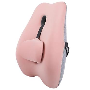 Imagem de Almofada lombar para cadeira de escritório, almofada de suporte, espuma de memória, ajustável, almofada circular, para carro, gravidez