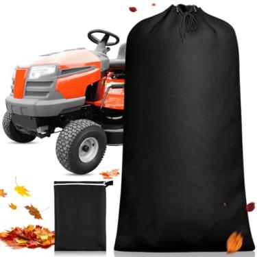 Imagem de Chewtoyo Bolsa de folhas para trator de grama, apanhador de grama de tecido Oxford 420D, ferramenta de folha de jardim de grande capacidade, 1,8 metros cúbicos, bolsa de armazenamento para cortadores