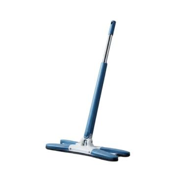 Imagem de Rodo Mágico com Cabo Extensível Azul e Branco, Limpeza Prática para Casa, Base Articulada