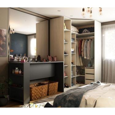 Imagem de Guarda Roupa 3 Gavetas, Cabideiro E Bancada Crema Com PTx