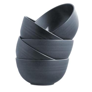 Imagem de Tigela inquebrável de cereais de palha de trigo, conjunto de 5 tigelas reutilizáveis de 680 g - segura para micro-ondas e lava-louças, perfeita para salada, sopa e sobremesas de aveia de arroz - livre