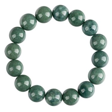 Imagem de Pulseira de miçangas redondas de jadeíte natural de 13 mm para homens e mulheres