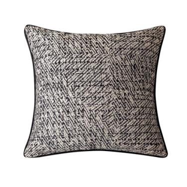 Imagem de Capa de travesseiro geométrica moderna em preto e branco 45x45cm - yiw