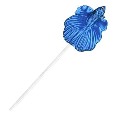 Imagem de MFMEXUL Varinha de treinamento para peixes betta, kit leve para treinamento da cauda, ​​ideal para aquários, Azul