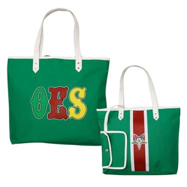 Imagem de Sacola OES – Bolsa de ombro Codura e Poli-vinil com carteira combinando | Material à prova d'água e design de emblema OES, Verde, Large