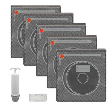 Imagem de Sacos de armazenamento a vácuo atualizados em forma de U com zíper duplo, à prova de luz e herméticos para filamentos 3D, funciona com bomba de ar, sacos seladores a vácuo, armazenamento de compressão