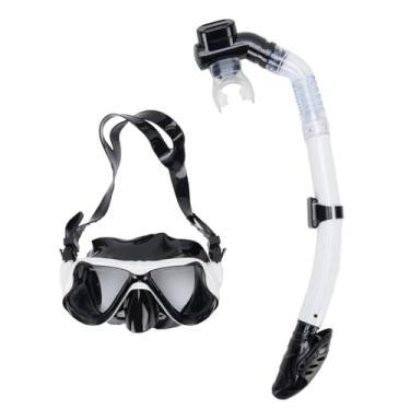 Imagem de Generic Conjunto de Snorkel Adulto, Lente de Vidro Temperado de Alta Definição para Equipamento de Mergulho Adulto para Mergulho (Branco)